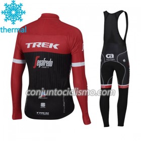 Conjunto Maillot + Culotte largo con tirantes Invierno Termico 2017 Trek-Segafredo N001